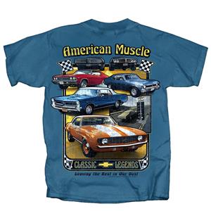 GM American Muscle Leaving The Rest In The Dust T-Shirt Blue LARGE